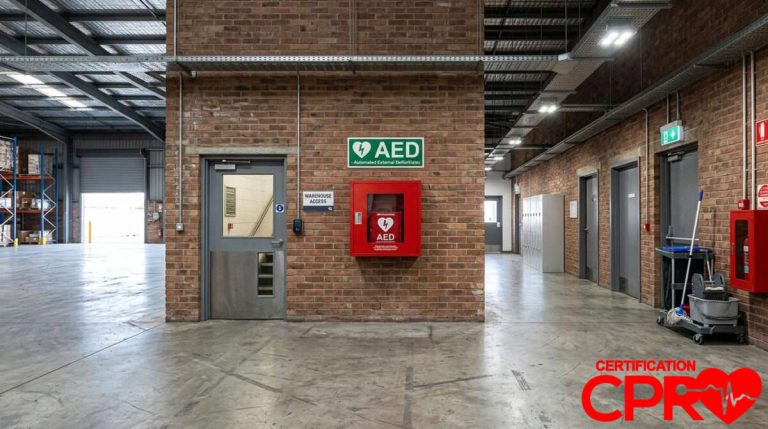 AED Emergency Equipment in Fort Worth Facility.