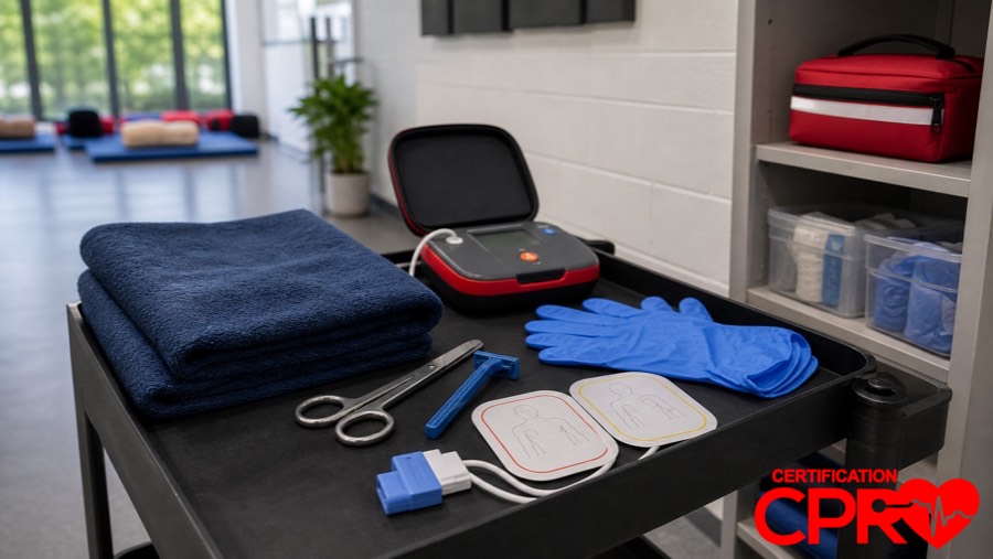 AED training supplies for special situations in CPR classes in Fort Worth.