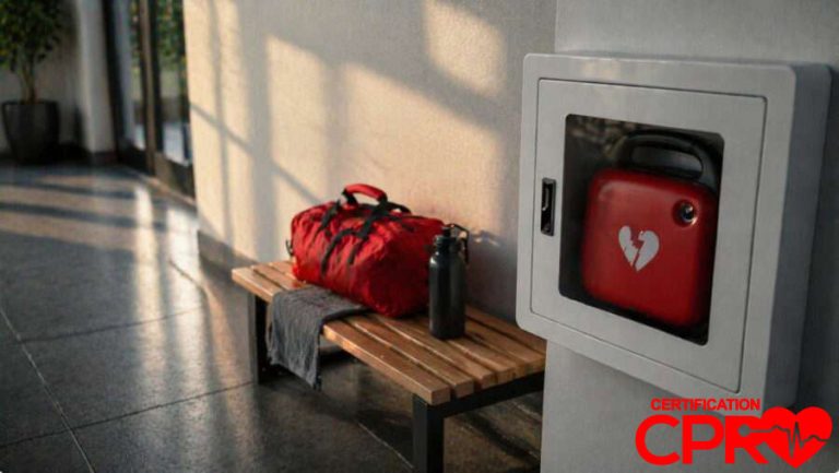 CPR training kit and AED device for cardiac emergencies in Fort Worth.